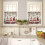 Conjunto de cortinas de Natal para cozinha com bolso para varão, 60 cm (24 polegadas), 3 peças. 4