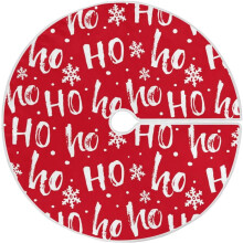Jupe de sapin de Noël ZOEO en toile de jute rouge, 91 cm (36 pouces)
