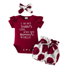 Sommer-Body-Set für Babys und Mädchen mit geblümten Shorts und
