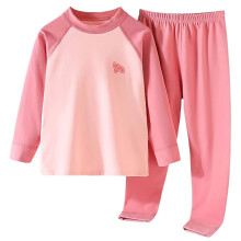 Kinder-Thermo-Unterwäsche-Set aus Baumwolle, 2-teilig, rosa, Größe 6-7