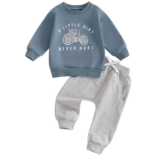 Ensemble d'automne pour bébé garçon : Sweat-shirt à manches longues + élastique