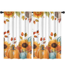 Rideaux Ă motif feuilles d'automne, passe-tringle, lot de 2, 70 x 61 cm et 132 x 213 cm