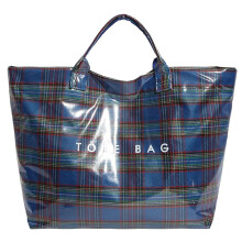 Sac fourre-tout en PVC à carreaux rouges, imperméable et spacieux (1 pièce)