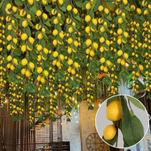 Guirlande de citrons artificiels avec feuilles réalistes (1 pièce)