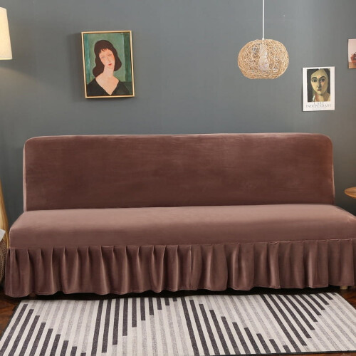 Stretch-Sofabezug für Klappsofas, Braun