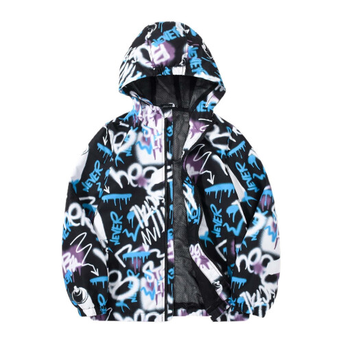 Kinderjacke mit Dinosaurier-Print, langärmlig, Jugend-Oberbekleidung