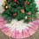Jupe de sapin de Noël rose flocon de neige 122 cm 1