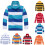Polo rayé à manches longues pour garçon, coupe ample, 13-14 ans 1