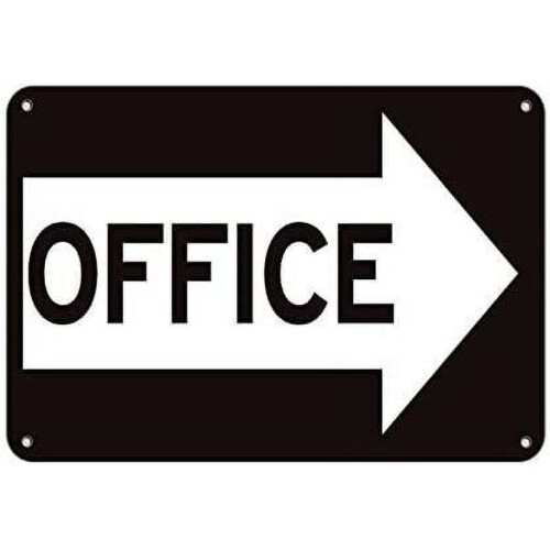 Panneau directionnel flèche droite pour bureau, aluminium, 30 x 40 cm