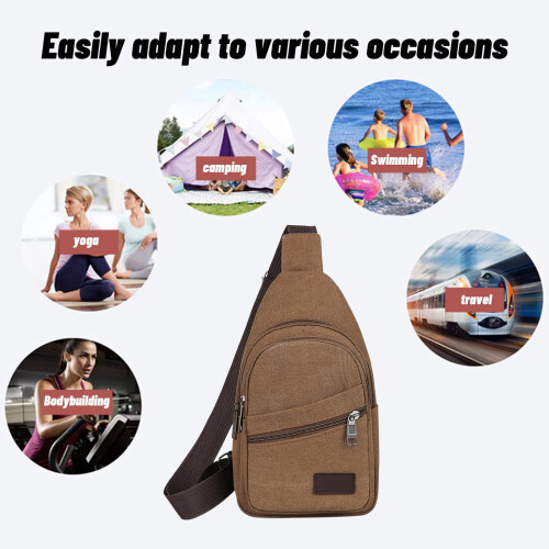 Σακίδιο πλάτης crossbody από καμβά για άνδρες και γυναίκες 2