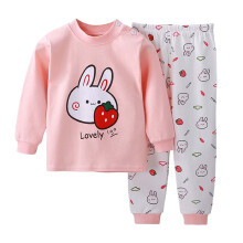 Baby Mädchen Baumwollpyjama-Set mit Cartoon-Muster, Rot, Größe 12-18