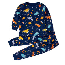 Kids Pajama Set Navy Long Sleeve Cartoon Print 6-12 Months