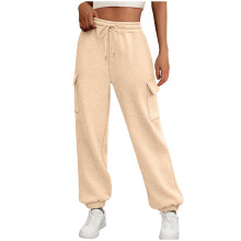 Pantalon ample décontracté pour femme, jambes larges, longueur cheville, couleur unie