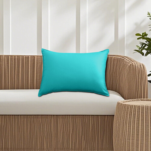 Housse de coussin d'extérieur imperméable, rectangulaire, moderne, unie 2