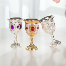 Calices à vin vintage en alliage avec motif floral (2 pièces)
