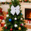 Witte fluwelen kerststrik voor kransen en kerstbomen 4