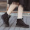 Botas de nieve para mujer, botas cortas de algodón con tacón plano. 4