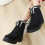 Botas de nieve para mujer, botas cortas de algodón con tacón plano. 5