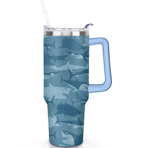 Gobelet isotherme Shark 1,2 L avec poignée et double isolation.