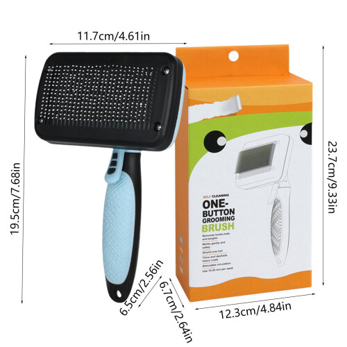 Self-Cleaning Pet Comb 9.45 x 5.12 in with Needle Teeth, 2