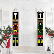 Drapeau de porte en polyester fait main avec des couplets de chevalier de Noël