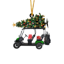 Ornement de Noël personnalisé pour voiturette de golf 3,3 po x 3,3 po