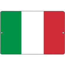 Targa decorativa in metallo con bandiera italiana, formato 8x12 pollici (20x30 cm)
