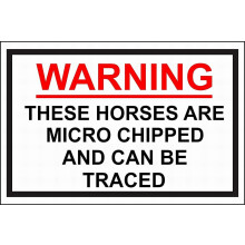 Waarschuwingsbord voor paardenmicrochips Veiligheidsinformatie Tin8x12