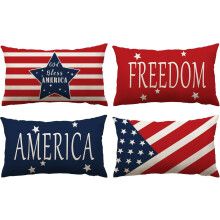 Housses de coussin décoratives patriotiques 30 x 50 cm (lot de 4)