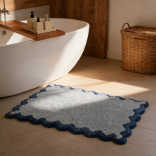 Tapis de sol de salle de bain en fausse laine de mouton (1 pièce)