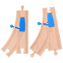 Wooden Train Track Switch Compatible with Major Brands 2 pcs