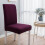 Housse de chaise unie extensible et antidérapante rouge pastèque 1