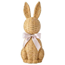 Figurine de lapin de Pâques en osier et résine, 15 cm