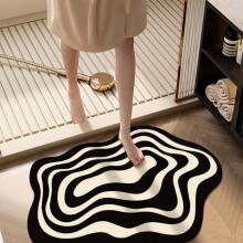 Tapis de bain en microfibre noire 40 x 60 cm, envers antidérapant en TPR