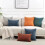 Housse de coussin décorative orange automne, texture velours côtelé, 1 pièce 2
