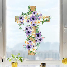 Décorations de Pâques pour fenêtres : Croix, Lapin, Agneau, Lys, Colombe, Papillon