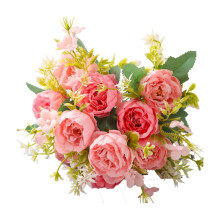 Rose gothique artificielle en soie, cœur blanc, pétales rouges