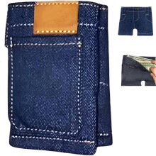 Mini denim bifold plånbok smal korthållare 1 st