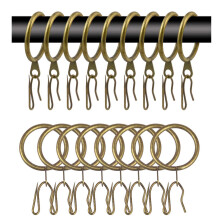 Metallgardinringar och krokar 40 st 30 mm