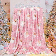 Couverture en flanelle duveteuse rose Ă motif flamant rose 152 x 127 cm