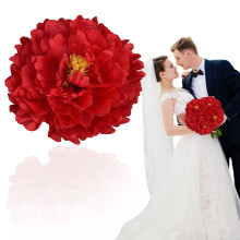 Têtes de pivoines en soie avec étamines (1 pièce)