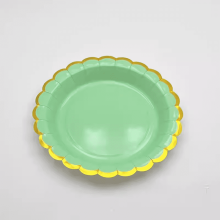 Assiettes en papier jetables vertes et élégantes, 18 cm (7 pouces), lot de 20.