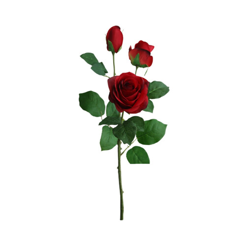 Γοτθικό λουλούδι μεταξιού Rose με λευκό πυρήνα και κόκκινα πέταλα