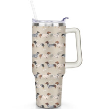 Gobelet isotherme de voyage à motif chien 1,2 L (40 oz) étanche à double paroi isolante