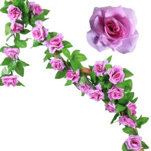 Guirlande de roses artificielles violettes (2 pièces)