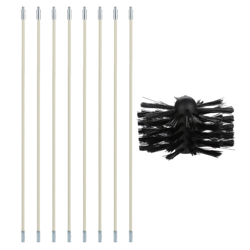 Kit de brosses en nylon réutilisables pour ramonage de cheminée