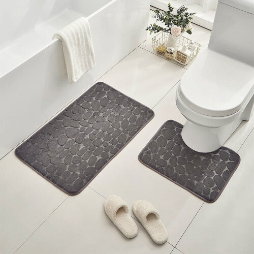 Σετ χαλιών μπάνιου Memory Foam 2 τεμαχίων, αντιολισθητικό, απορροφητικό