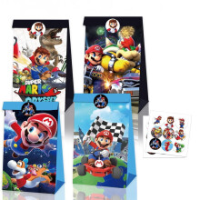 Mario-Partytüten mit Aufklebern (24 Stück)