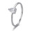 Dünner, weißvergoldeter Ring mit Zirkonia (0,1 Karat) 1