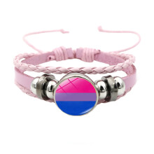 Rainbow Pride bőr karkötő unisex rozsdamentes acél 6